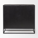 Sloan Black Wood W/Black Metal Frame Accent Cabinet by Mercana at Eve Furniture