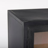 Sloan Black Wood W/Black Metal Frame Accent Cabinet by Mercana at Eve Furniture