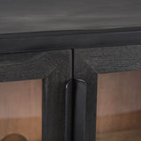 Sloan Black Wood W/Black Metal Frame Accent Cabinet by Mercana at Eve Furniture
