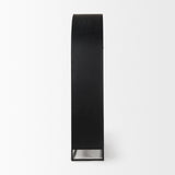 Sloan Black Wood W/Black Metal Frame Arch Cabinet by Mercana at Eve Furniture