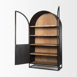 Sloan Black Wood W/Black Metal Frame Arch Cabinet by Mercana at Eve Furniture