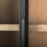 Sloan Black Wood W/Black Metal Frame Arch Cabinet by Mercana at Eve Furniture