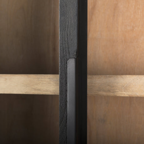 Sloan Black Wood W/Black Metal Frame Arch Cabinet by Mercana at Eve Furniture