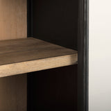 Sloan Black Wood W/Black Metal Frame Arch Cabinet by Mercana at Eve Furniture