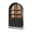 Sloan Black Wood W/Black Metal Frame Arch Cabinet by Mercana at Eve Furniture