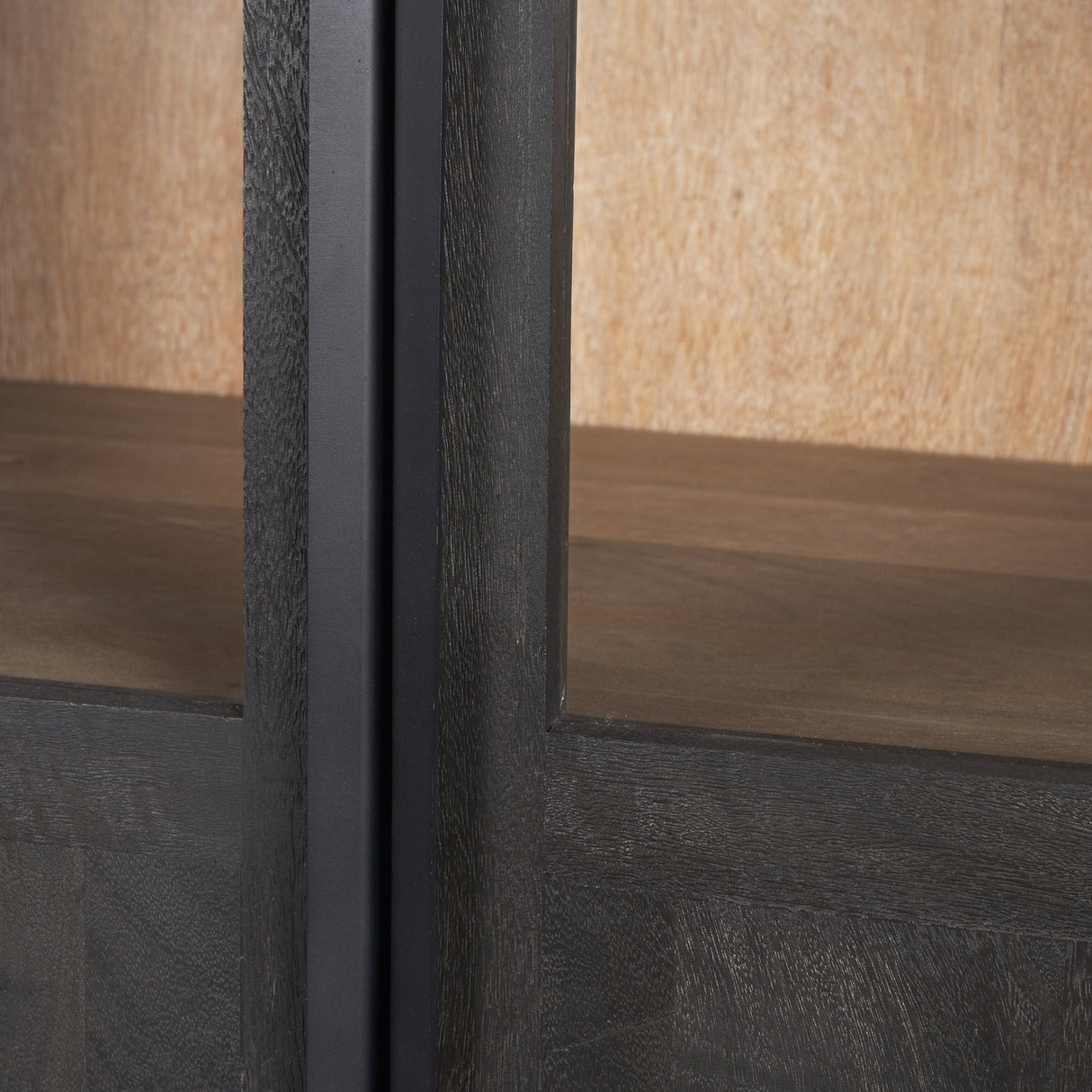 Sloan Black Wood W/Black Metal Frame Arched Cabinet by Mercana at Eve Furniture