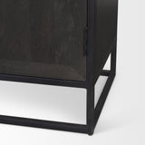 Sloan Black Wood W/Black Metal Frame Arched Cabinet by Mercana at Eve Furniture