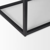 Sloan Black Wood W/Black Metal Frame Side Table by Mercana at Eve Furniture