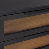 Sloan Black Wood W/Black Metal Frame Side Table by Mercana at Eve Furniture