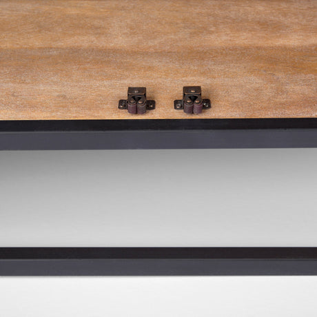 Sloan Black Wood W/Black Metal Frame Sideboard by Mercana at Eve Furniture