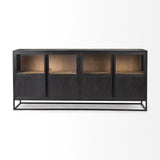 Sloan Black Wood W/Black Metal Frame Sideboard by Mercana at Eve Furniture