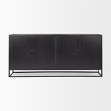 Sloan Black Wood W/Black Metal Frame Sideboard by Mercana at Eve Furniture