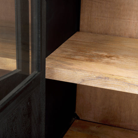 Sloan Black Wood W/Black Metal Frame Sideboard by Mercana at Eve Furniture