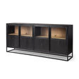Sloan Black Wood W/Black Metal Frame Sideboard by Mercana at Eve Furniture