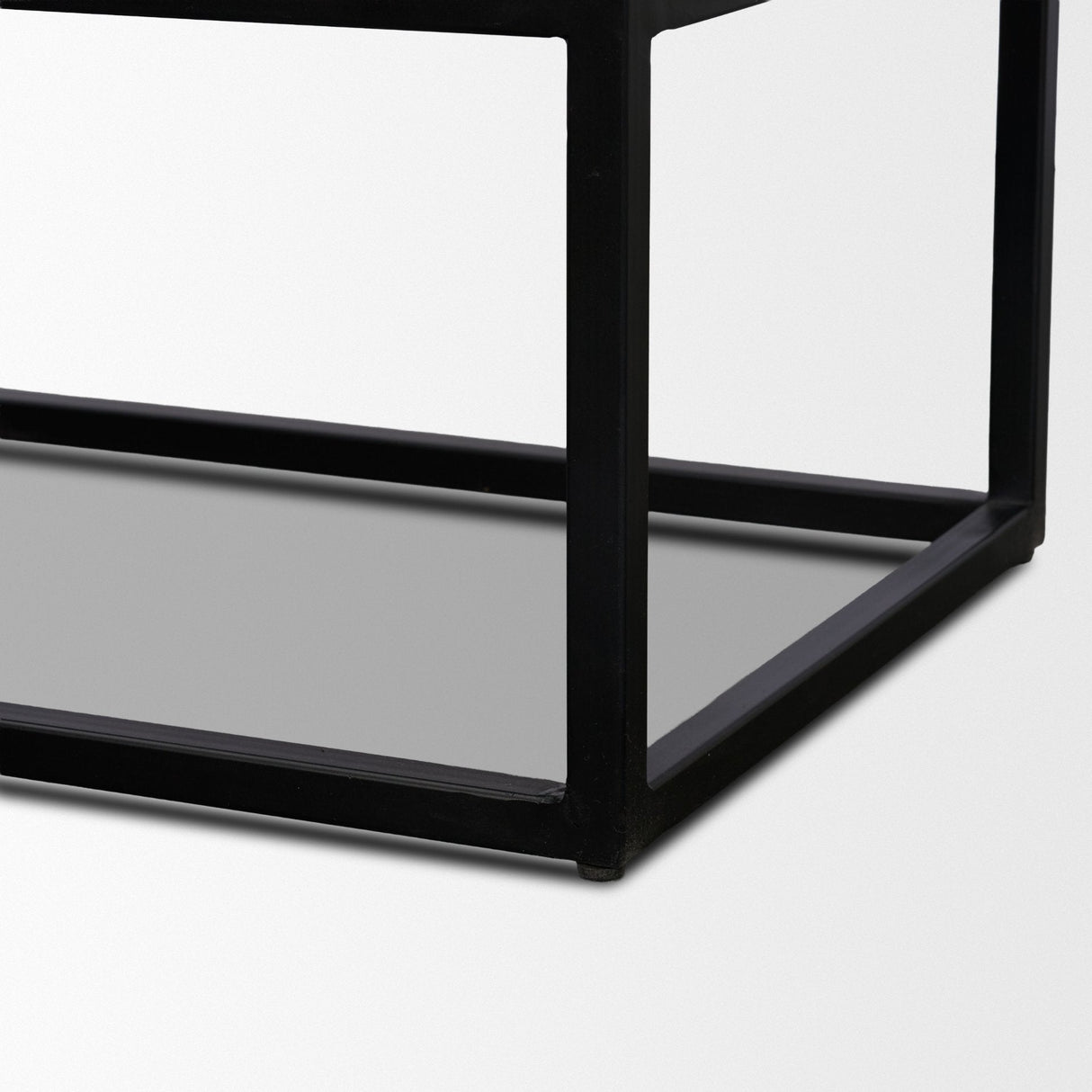 Sloan Light Brown W/ Black Metal Frame Side Table by Mercana at Eve Furniture