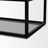 Sloan Light Brown W/ Black Metal Frame Side Table by Mercana at Eve Furniture