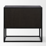 Sloan Light Brown W/ Black Metal Frame Side Table by Mercana at Eve Furniture