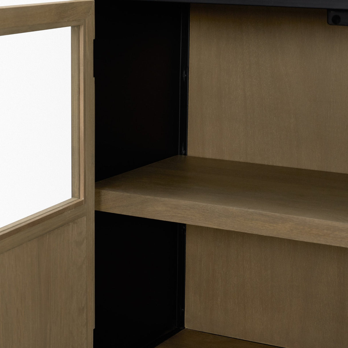 Sloan 40.0W Light Brown W/Black Metal Frame Accent Cabinet by Mercana at Eve Furniture