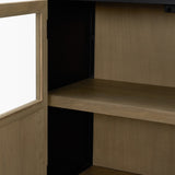 Sloan 40.0W Light Brown W/Black Metal Frame Accent Cabinet by Mercana at Eve Furniture