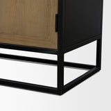 Sloan 40.0W Light Brown W/Black Metal Frame Accent Cabinet by Mercana at Eve Furniture