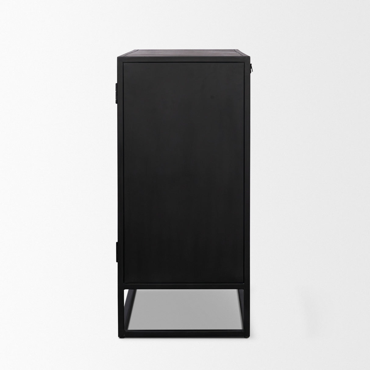 Sloan 40.0W Light Brown W/Black Metal Frame Accent Cabinet by Mercana at Eve Furniture