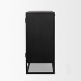 Sloan 40.0W Light Brown W/Black Metal Frame Accent Cabinet by Mercana at Eve Furniture