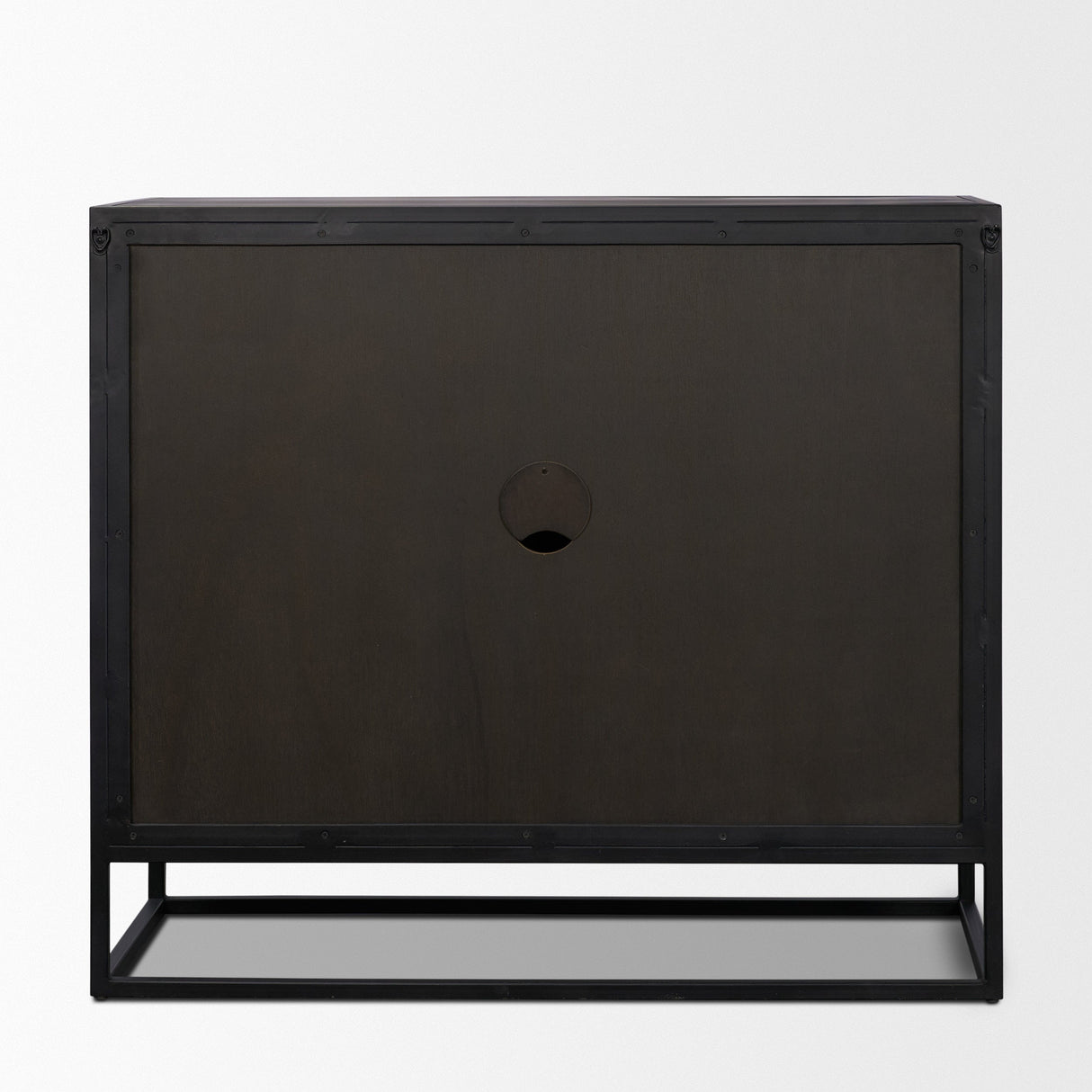 Sloan 40.0W Light Brown W/Black Metal Frame Accent Cabinet by Mercana at Eve Furniture