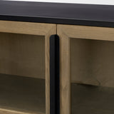 Sloan 40.0W Light Brown W/Black Metal Frame Accent Cabinet by Mercana at Eve Furniture