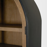 Sloan 47.5W x 80.5H Light Brown W/Black Metal Frame Arched Cabinet by Mercana at Eve Furniture