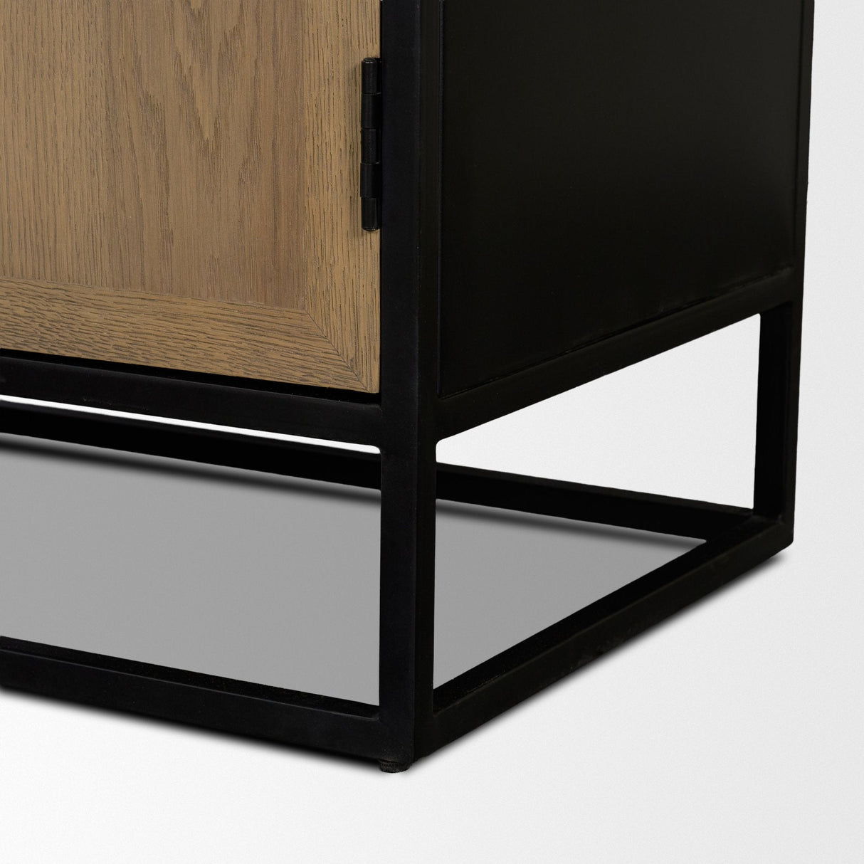 Sloan 47.5W x 80.5H Light Brown W/Black Metal Frame Arched Cabinet by Mercana at Eve Furniture
