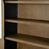 Sloan 47.5W x 80.5H Light Brown W/Black Metal Frame Arched Cabinet by Mercana at Eve Furniture