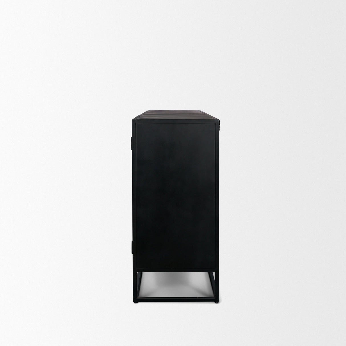 Sloan 80" Light Brown Wood W/Black Metal Frame Sideboard by Mercana at Eve Furniture