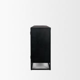 Sloan 80" Light Brown Wood W/Black Metal Frame Sideboard by Mercana at Eve Furniture