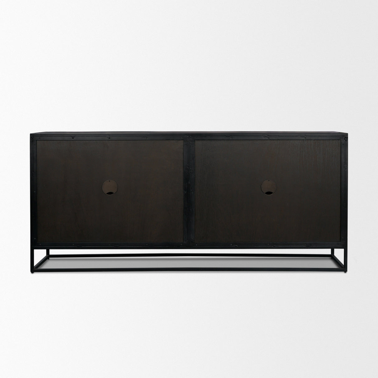 Sloan 80" Light Brown Wood W/Black Metal Frame Sideboard by Mercana at Eve Furniture