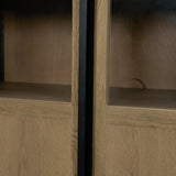 Sloan 80" Light Brown Wood W/Black Metal Frame Sideboard by Mercana at Eve Furniture
