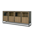 Sloan 80" Light Brown Wood W/Black Metal Frame Sideboard by Mercana at Eve Furniture