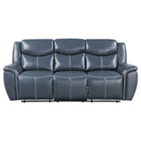 Sloane 2-piece Upholstered Motion Reclining Sofa Set Blue