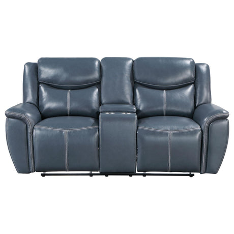 Sloane Blue 2-Piece Upholstered Motion Reclining Sofa Set by Coaster at Eve Furniture