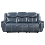 Sloane Blue 2-Piece Upholstered Motion Reclining Sofa Set by Coaster at Eve Furniture