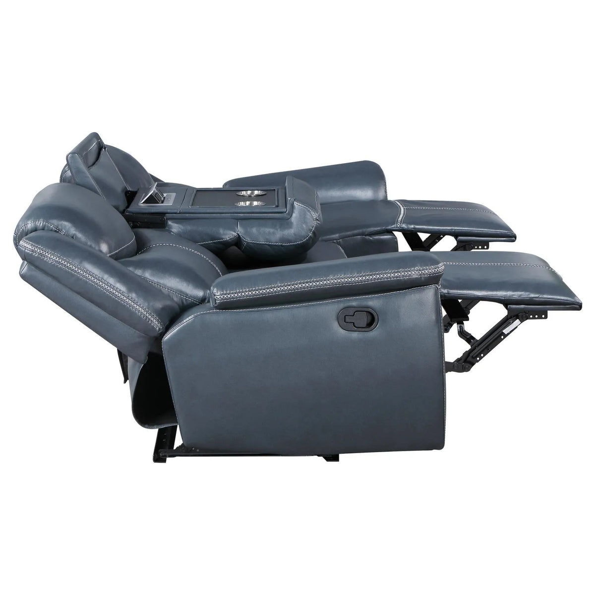Sloane Blue 2-Piece Upholstered Motion Reclining Sofa Set by Coaster at Eve Furniture