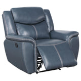 Sloane Blue 3-Piece Upholstered Motion Reclining Sofa Set by Coaster at Eve Furniture