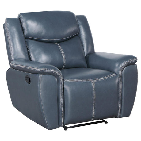 Sloane Blue Upholstered Motion Recliner Chair by Coaster at Eve Furniture