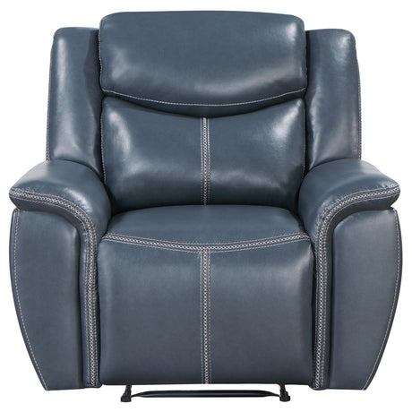 Sloane Blue Upholstered Motion Recliner Chair by Coaster at Eve Furniture