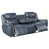 Sloane Blue Upholstered Motion Reclining Living Room Set by Coaster at Eve Furniture