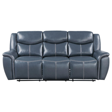 Sloane Blue Upholstered Motion Reclining Living Room Set by Coaster at Eve Furniture
