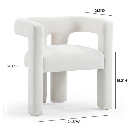 Sloane Bone White Upcycled Fabric Chair by TOV Furniture at Eve Furniture