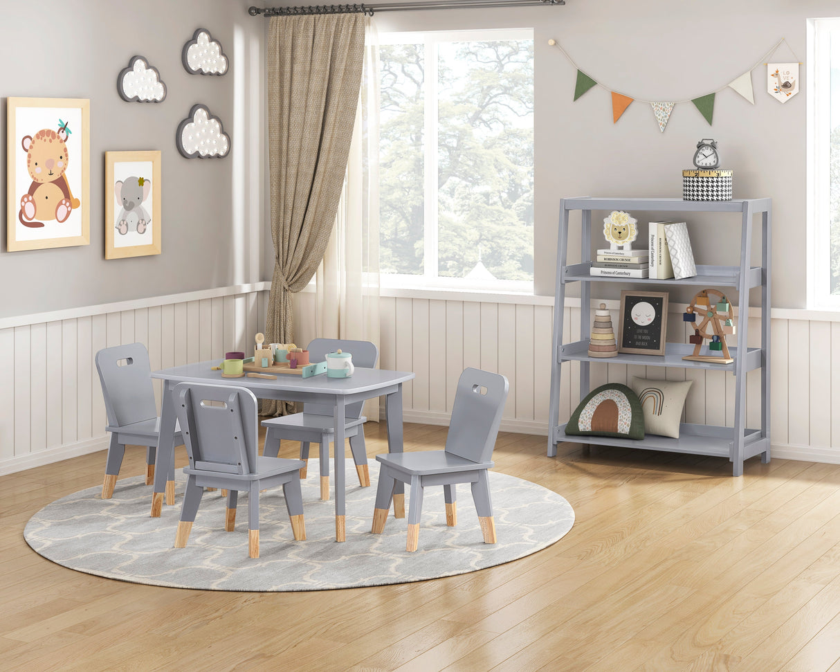 Sloane Gray Bookcase with 3 Fixed Shelves by Homelegance at Eve Furniture