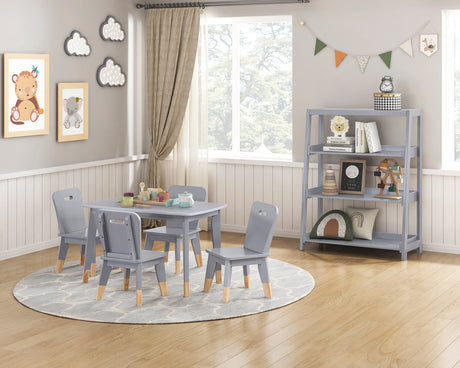 Sloane Gray Bookcase with 3 Fixed Shelves by Homelegance at Eve Furniture