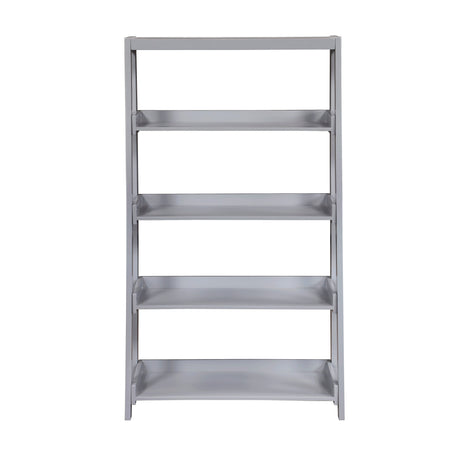 Sloane Gray Bookcase with 4 Fixed Shelves by Homelegance at Eve Furniture