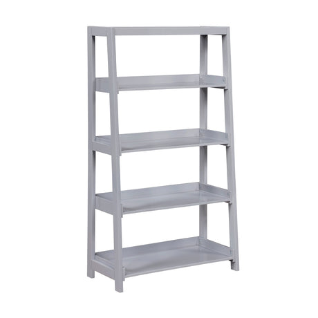 Sloane Gray Bookcase with 4 Fixed Shelves by Homelegance at Eve Furniture
